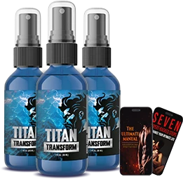 TitanTransform energy and performance spray, three bottles
